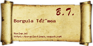 Borgula Tímea névjegykártya